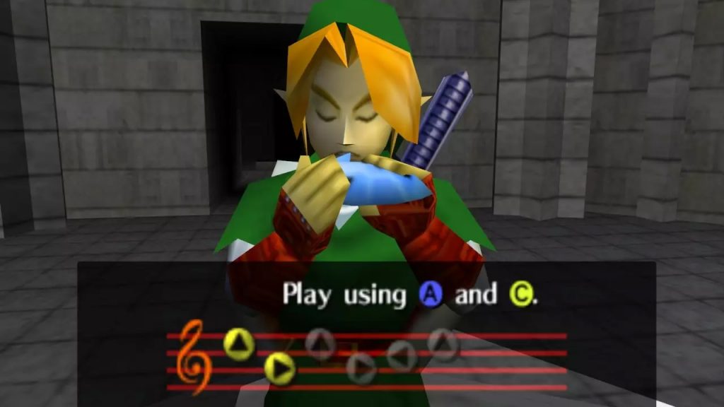 Link tocando la ocarina